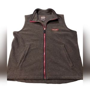 Abercrombie Fitch Men's Vest Gray Size XL Fleece Polyester Full Zip Pockets